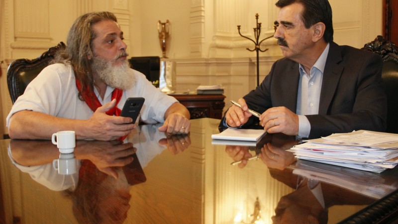Secretário Otomar Vivian em reunião com o deputado estadual Luiz Marenco