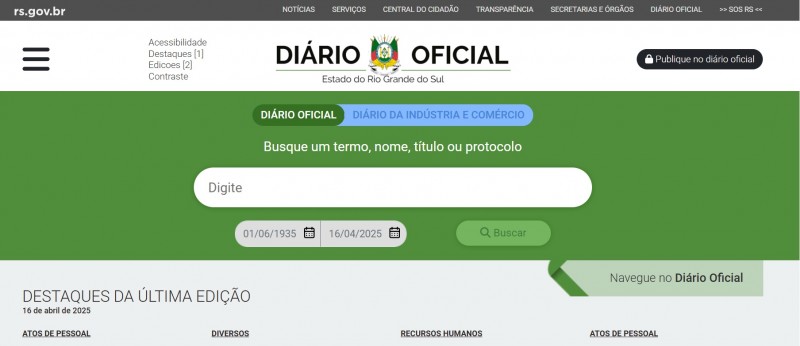 Capa novo DOE e